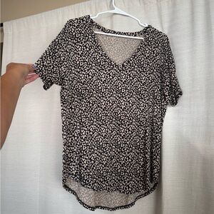 American Eagle Outfitters Black and White Animal Print Blouse